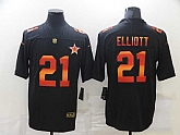 Nike Cowboys 21 Ezekiel Elliott Black Colorful Fashion Limited Jersey,baseball caps,new era cap wholesale,wholesale hats